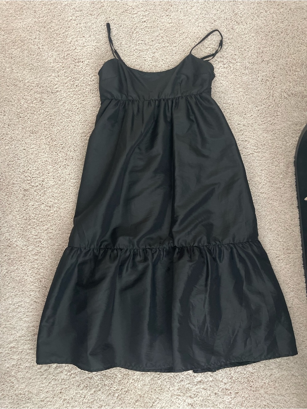 Chelsea & Violet Black Tiered Spaghetti-Strap Midi Dress